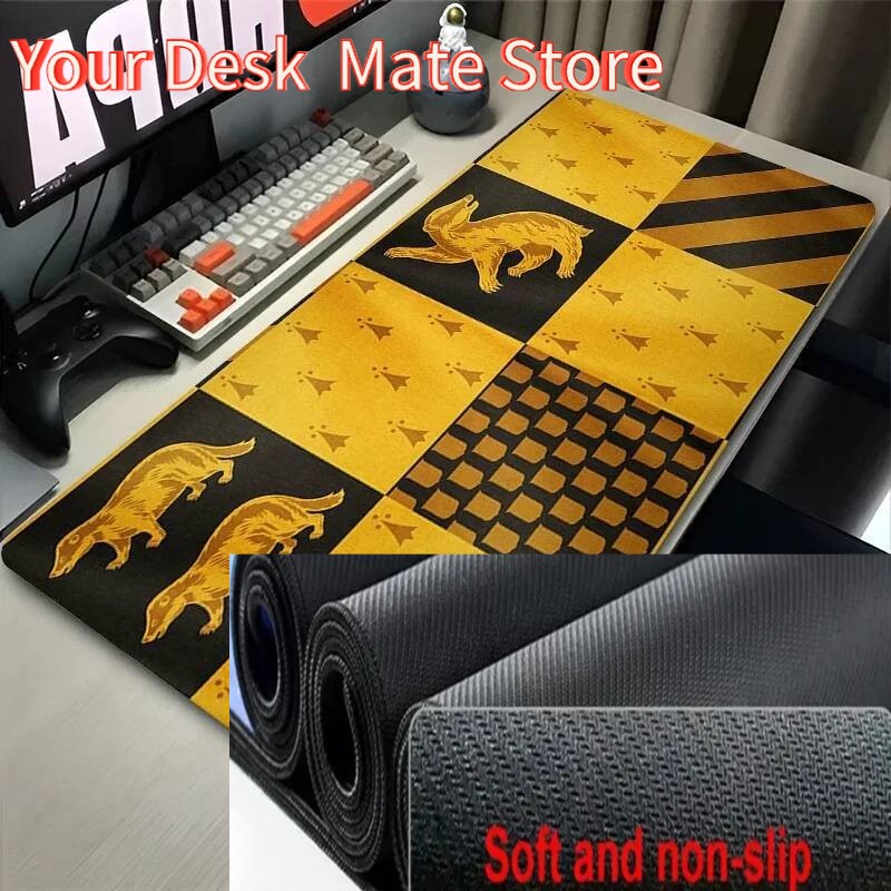 Yellow Laptop Accessories - 黒と白のアナグマ マウスパッド ラップトップ イエロー ゲームアクセサリー キーボード