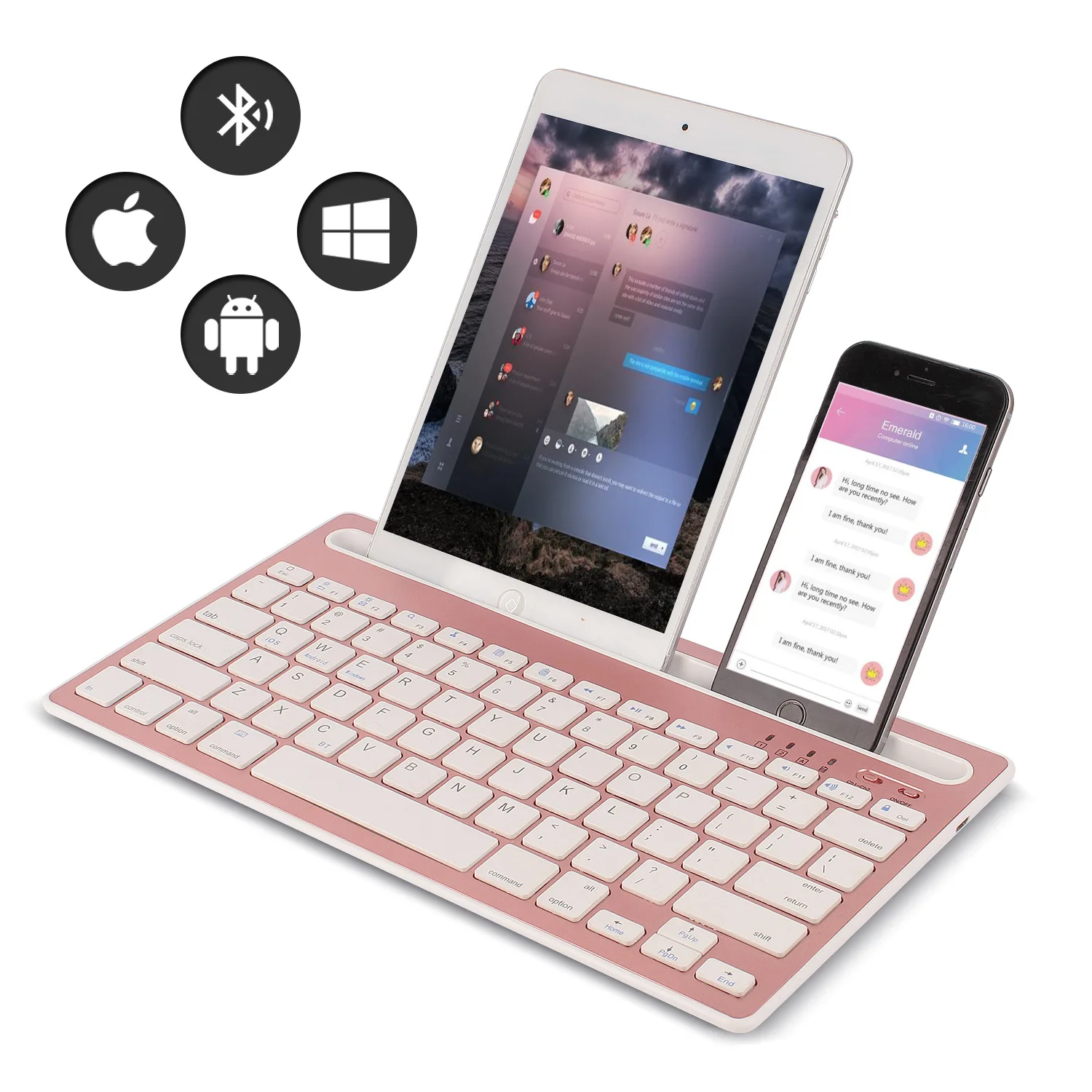 Laptop Accessories Holder - Android/iOS/Windows システムと互換性のある Bluetooth キーボード iPad/スマートフォン/タブレット/ラップトップに適しています 内蔵スタンドスロット