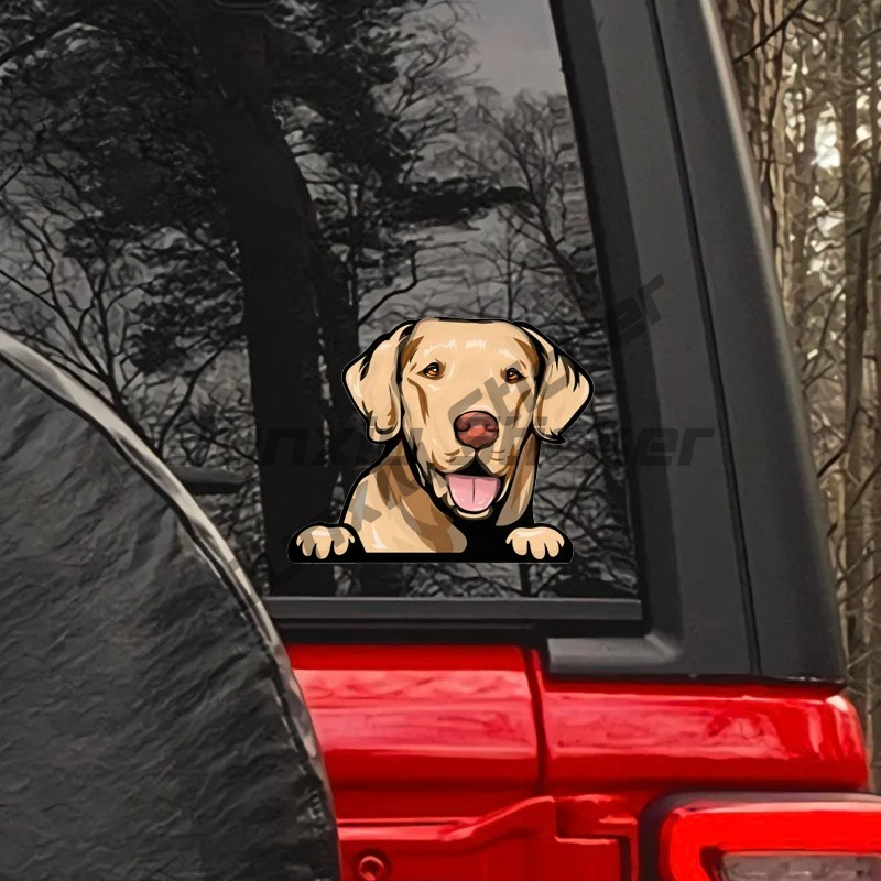 Yellow Laptop Accessories - ラブラドールレトリバーピーカーカーアクセサリー黄色の犬ステッカー窓ラップトップグラフィティビニールカーラップデカールRV装飾