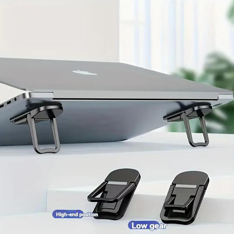 Laptop Accessories Distributor - 2/4個入りミニ折りたたみ式ノートパソコンスタンド、デュアルアングル調整可能、ポータブル冷却ライザー、人間工学に基づいたノートパソコンサポート