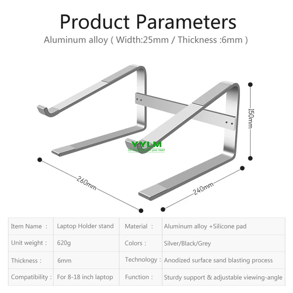 アルミラップトップスタンドノートブックライザーホルダー Ma - Laptop Accessories Distributor のレビューと価格