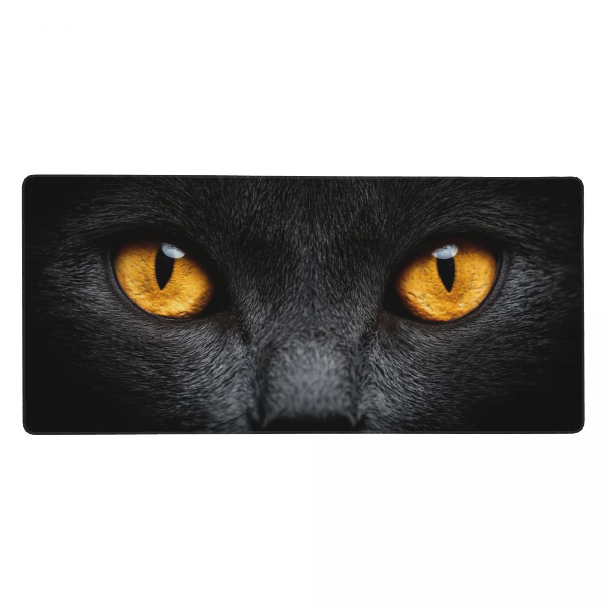 黒猫の顔と黄色の目大型マウスパッドコンピュータキーボードマウ - Yellow Laptop Accessories のレビューと価格