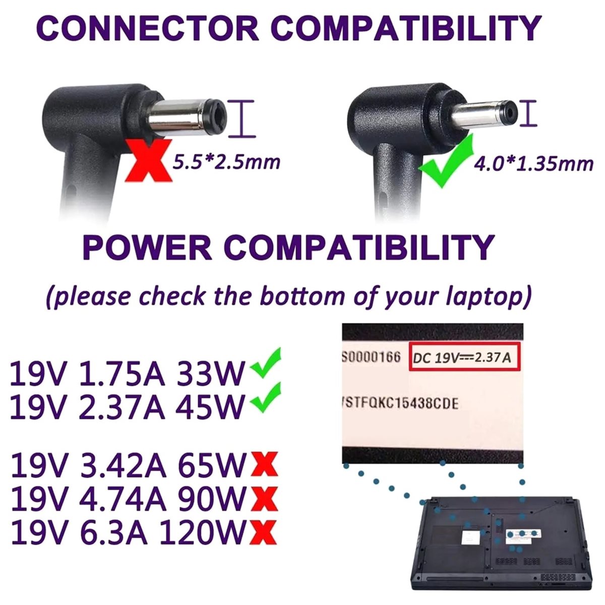 【TODAY-BUY】~@ 19V 2.37A 45W 4. - Laptop Accessories Buy のレビューと価格