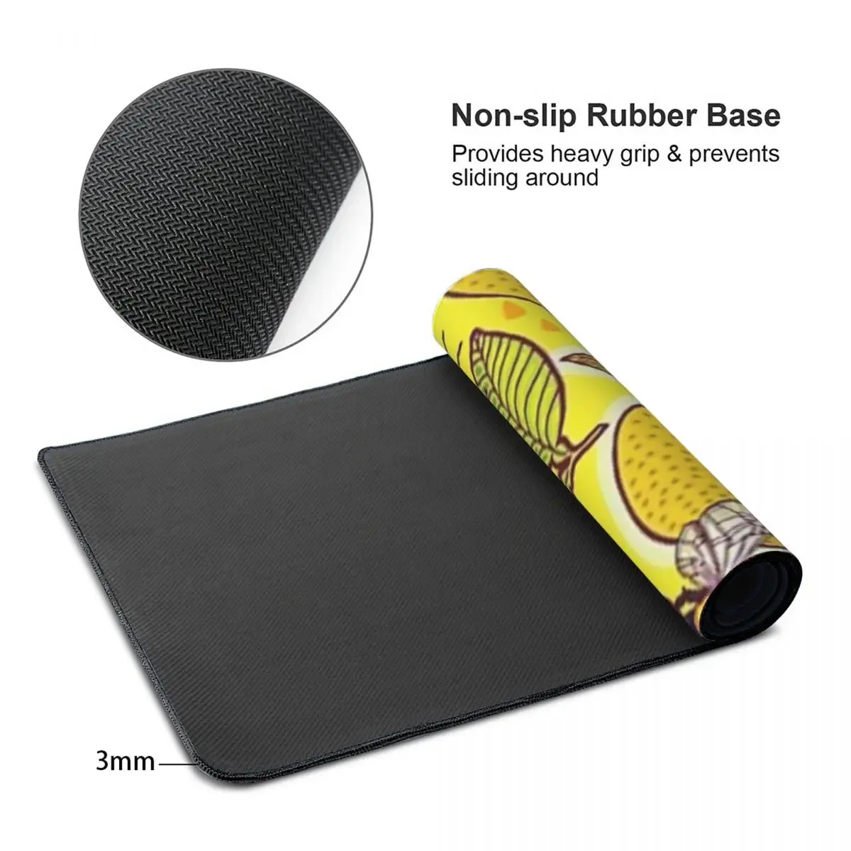 イエローレモンと蜂の庭 大型マウスパッド コンピューターキー - Yellow Laptop Accessories のレビューと価格