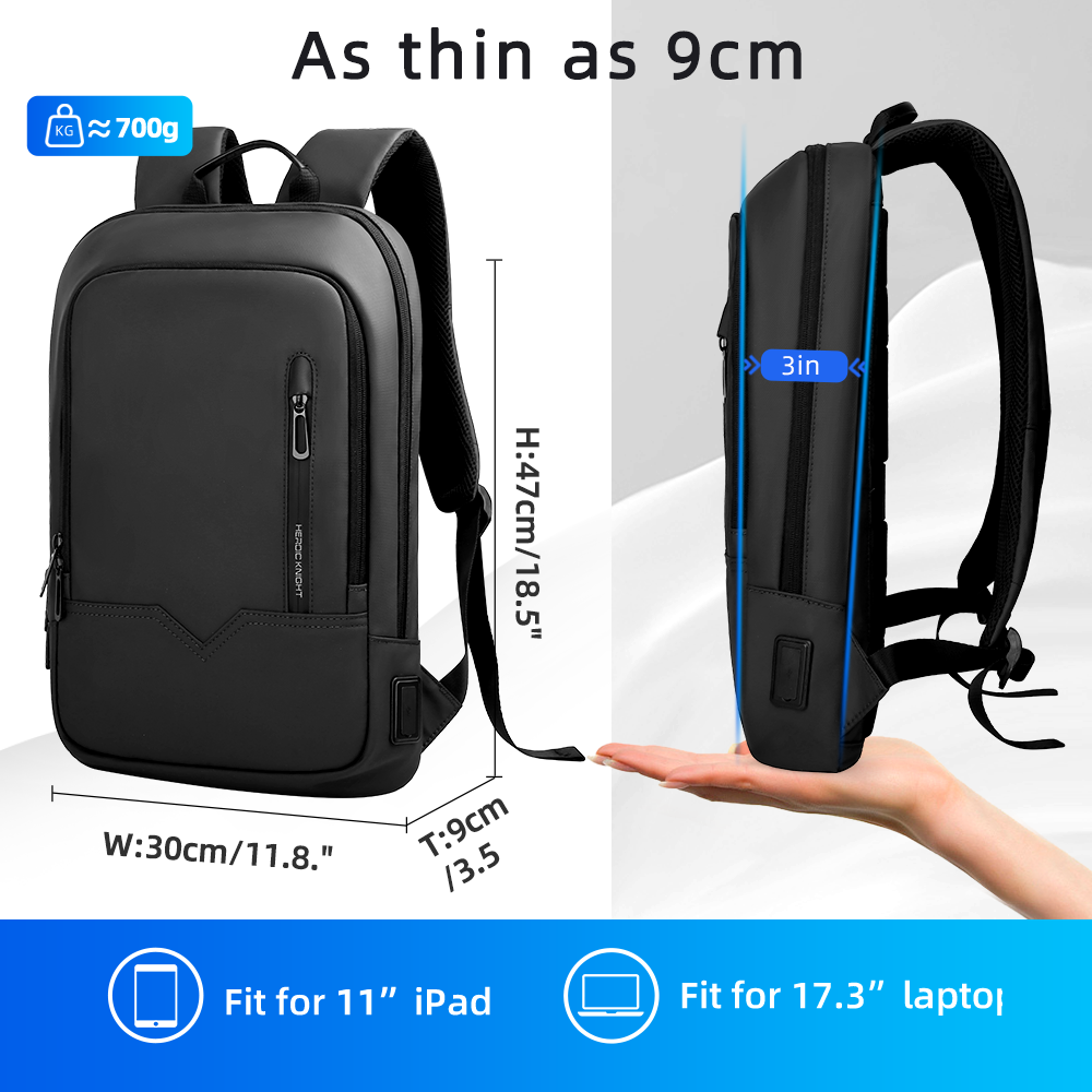 HK スリムビジネスバックパック メンズ 17.3インチ ノ - Laptop Accessories Holder のレビューと価格