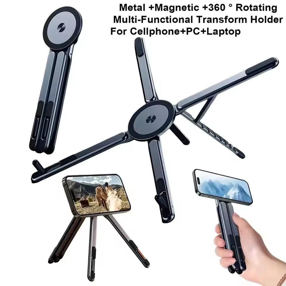 携帯電話用マグネット式ホルダー＆自撮り棒 3-in-1 折り - Laptop Accessories Holder のレビューと価格