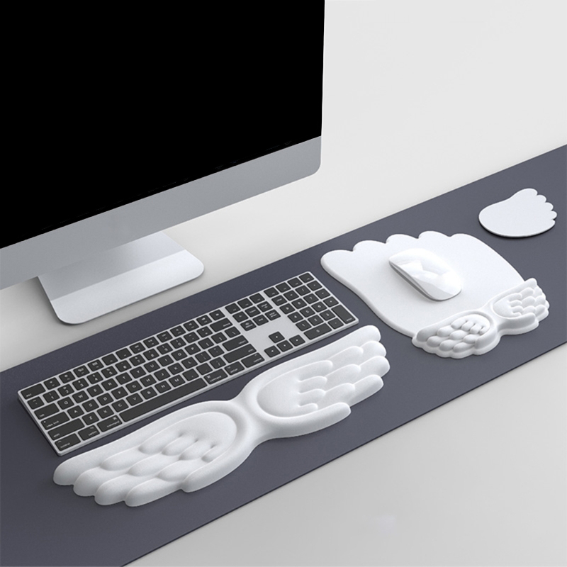 キーボードマウスリストレストエンジェルウィング低反発マウスパ - Laptop Accessories Distributor のレビューと価格
